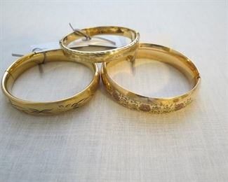 Gold filled bangles.