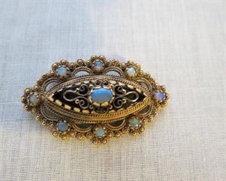14k gold opal brooch/pendant.