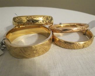 Gold filled bangles.