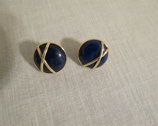 14k gold lapis pierced earrings. $95