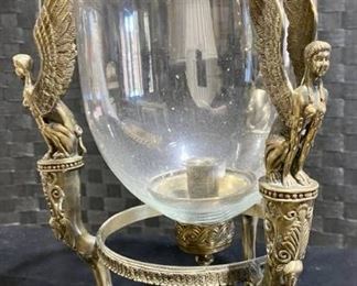 Cool Neoclassical Glass Hurricane Candle Holder