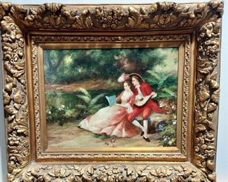 Lovely Enhanced Print on Canvas in Gorgeous Gold Frame