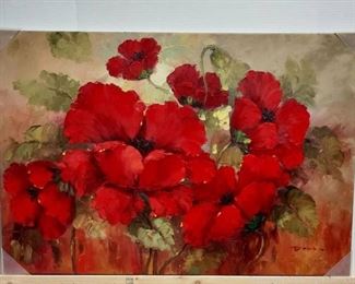 Pretty Poppies Print on Canvas Textured