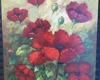 Red Poppies Painting on Canvas by Chad