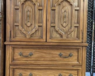 Rustic Armoire Chest with Glass Top