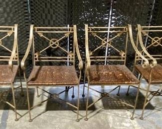 Super Set of 4 Decorative Iron Patio Chairs