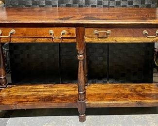 Turned Leg Console Table with 2 Drawers