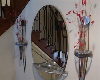 32     Mirror and  two  side  pieces    Ken and  Julie Girardini  made the  side  pieces      175.00