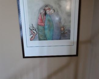 107    Art      4 people  in  picture    34'  x  41"    signed     150.00