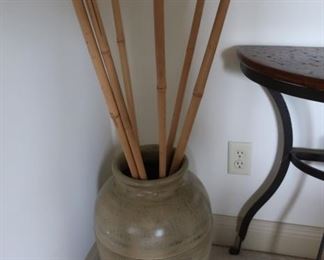 81  ceramic vase with bamboo  20"   75.00