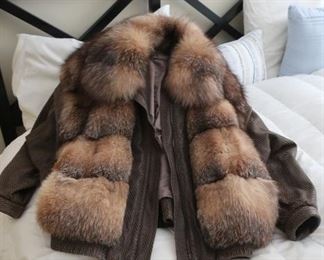 103  Saga  fox  jacket     medium   175.00