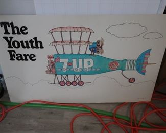 132.  Vintage 7 up advertising sign 34 x 21    60.00