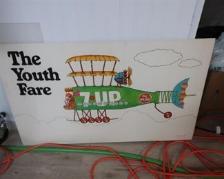 133   vintage 7 up advertising sign green   34 x 21    60.00