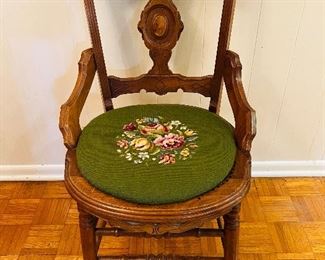 1 of 2
Antique Needlepoint Chair