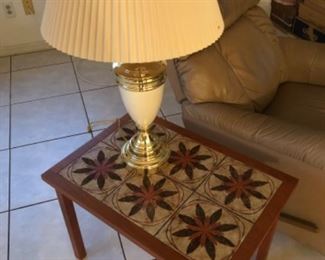 MCM (2) ceramic tile top teak side tables. Purchased in Germany.
Leather Lazy Boy chair