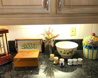 Egg cups, cupcake cookie jar