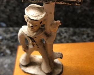 “Fernwood In The Poconos”. Iron sailor figurine.