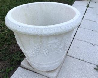 Two large concrete planters