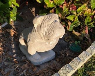 Concrete bulldog statue