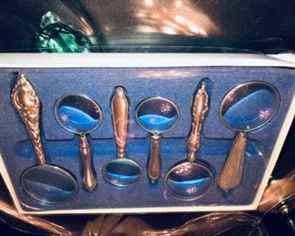 Gift set of silverplate magnifying glasses