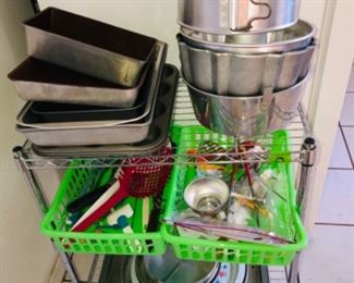 Cake pans, utensils