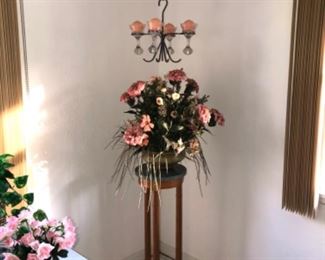 Wooden marble topped display stand