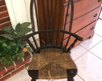 Antique chair with rush seat