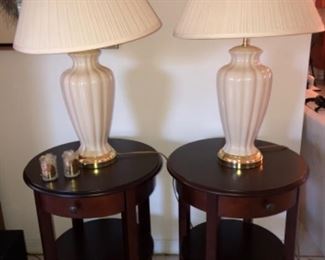 Bombay style lamp tables, lamps