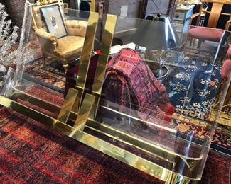 Charles Hollis Jones Waterfall Line lucite king size bed 