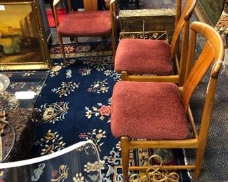 3 of a set of 4 Folke Ohlsson for Dux, Danish Mid Century Modern dining chairs