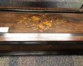 Very large 19th c. music box case/empty 