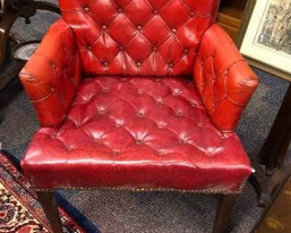 Tufted leather chair 