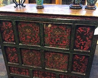 Tibetan chest, needs some in-painting on door. New to the gallery!