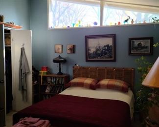 Wicker Headboard, 2 wicker chests