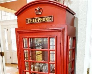 Telephone wine cabinet. Lighted