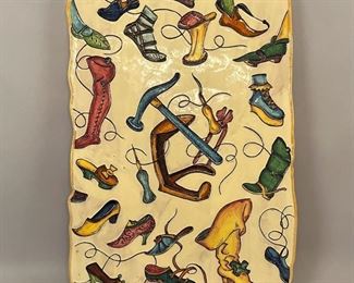 Manghetti Italian Ceramic Wall Tile, The Shoe Maker
