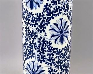 Japanese Blue And White Decorated Vase
