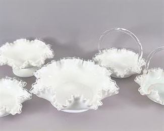 Group Of Five Fenton Silver Crest Service Pieces
