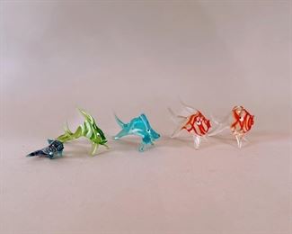 Five Murano Glass Fish
