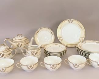 Noritake Porcelain Gold Gilded 20 Piece Partial Tea Set N3996
