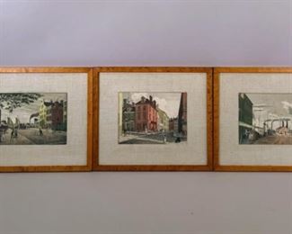 Set Of Three Old New York Scenes, Printed By E. S. Herrmann Inc