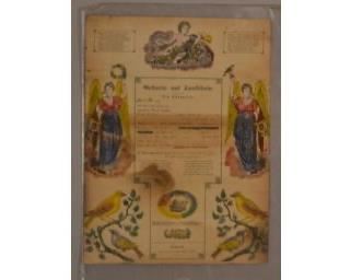 German School, Fracture, Birth And Baptismal Certificate Of Katharina Philippine Munez
