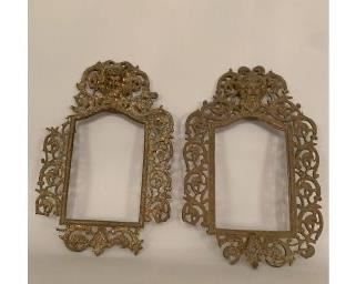 Pair Of Antique Brass Picture Frames

