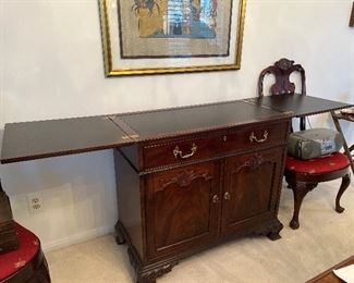 Dining Room:  The HENREDON ("Rittenhouse Square") server is now shown with the extensions out for a total measurements of  76" x 19." 
