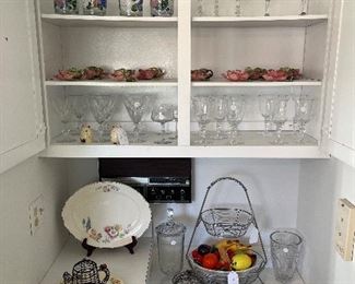 Kitchen:  Stemware, ceramic dishes, vintage platters, and more!