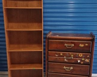 Wooden Dresser and Bookshelf