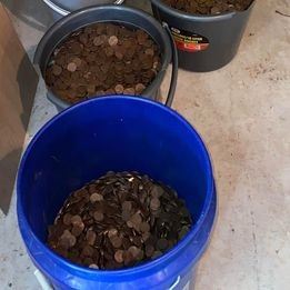 150 pounds of 1983 and before copper pennies mixed with wheat pennies