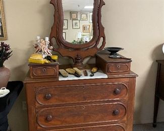 Antique Marble Top Dressing Table with Mirror