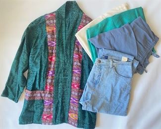 Gloria Vanderbilt Jeans, Hand Made Jacket & 3 Pants: Eileen Fisher, Ellen Tracy & More, Sizes 6-8
Lot #: 37