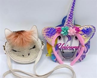 New Unicorn Headband & Small Fuzzy Unicorn Purse
Lot #: 131